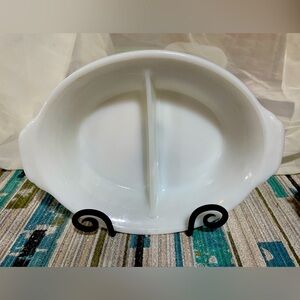 10” Divided Fire King Bake Dish